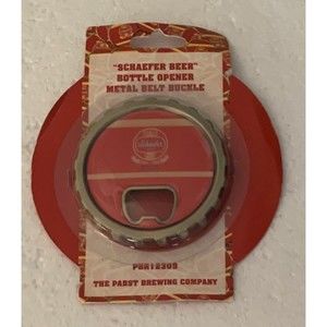 Schaefer Beer Bottle Opener Metal Belt Buckle Pabst Brewing Company NEW